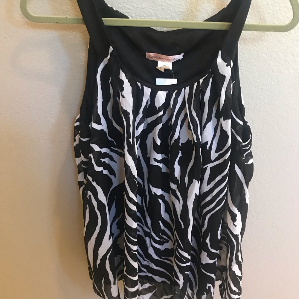 Cool Zebra Print Swing Top